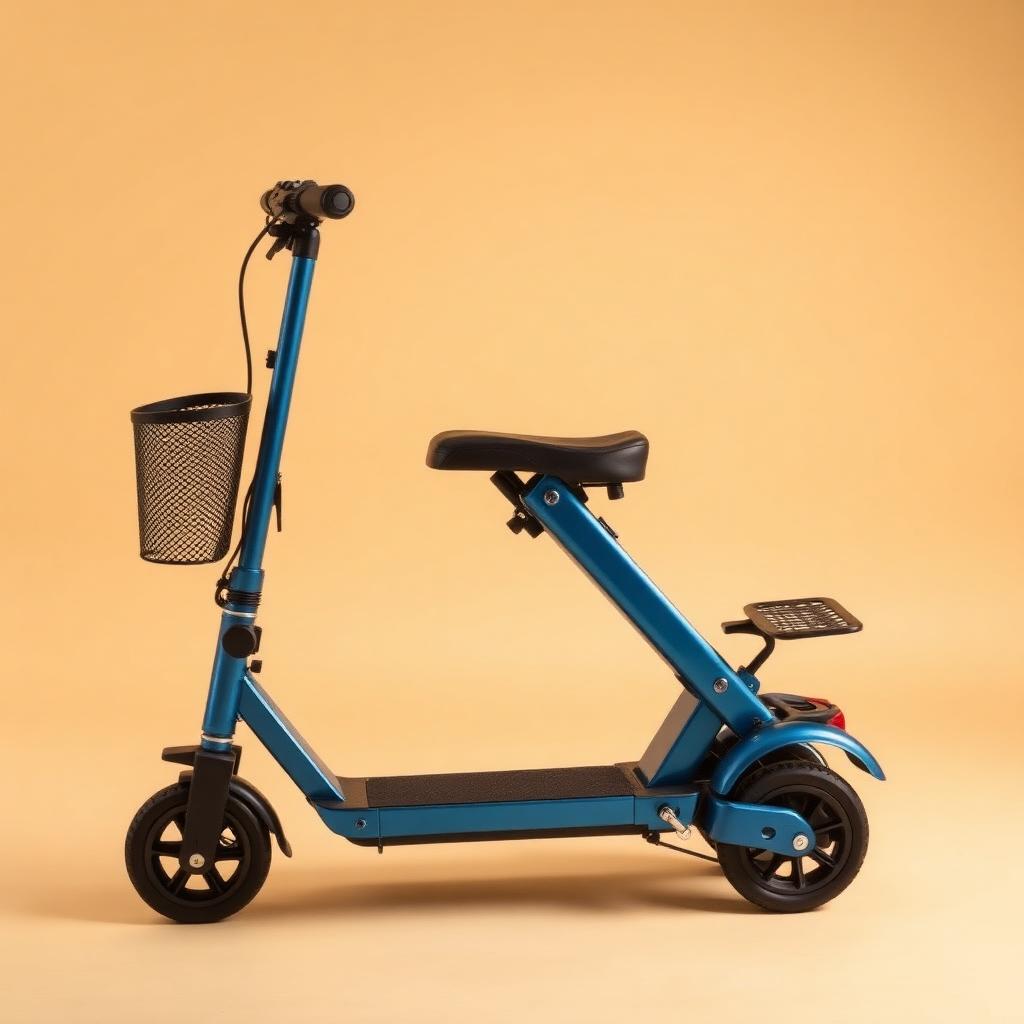 A compact folding mobility scooter available for hire